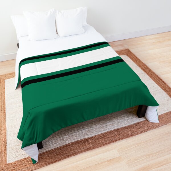 Green, Black, & White Power Stripe Comforter