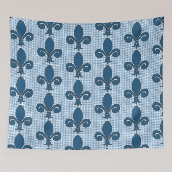 Item preview, Gingham Fleur de Lis  designed and sold by MamesMessyArt.