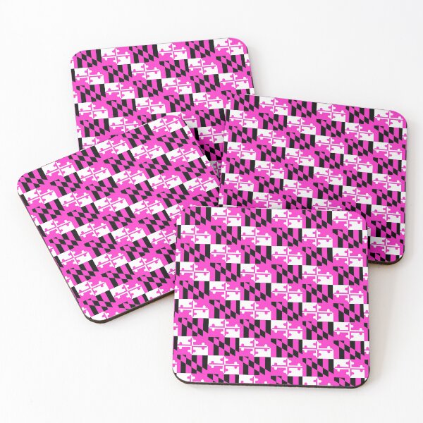 Item preview, Pretty in Pink Maryland State Flag Art Design Banner Repeating Pattern Aesthetic Woman Breast Cancer Awareness designed and sold by Draculaura2009.