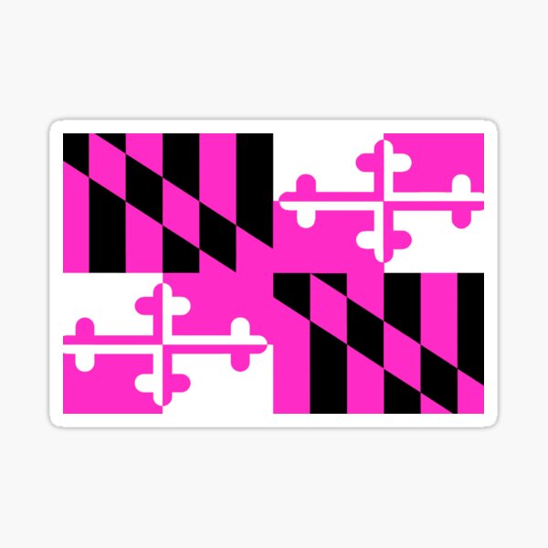 Item preview, Pretty in Pink Maryland State Flag Art Design Banner Repeating Pattern Aesthetic Woman Breast Cancer Awareness designed and sold by Draculaura2009.