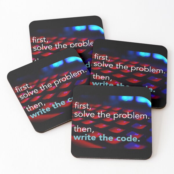 Item preview, First solve the problem then write the code. Coding meme designed and sold by Robloz.