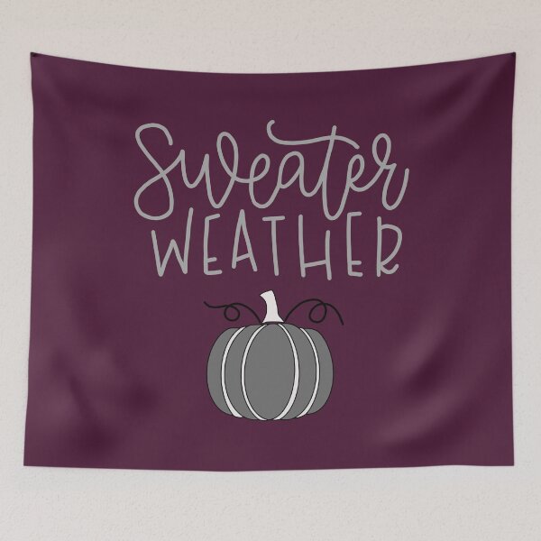 Item preview, Sweater Weather Quote and Pumpkin Design designed and sold by JadesCanvas.