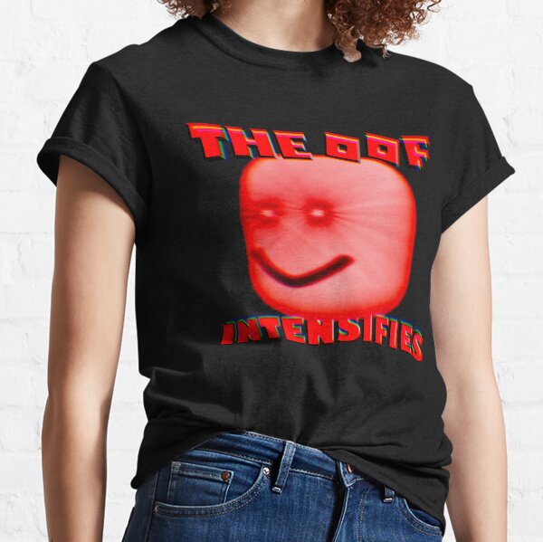 Play Roblox T Shirts Redbubble - red oof head roblox