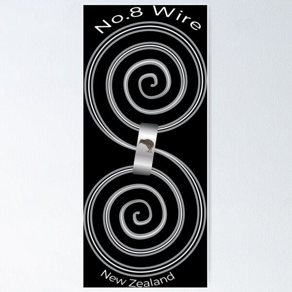 Item preview, Number 8 Wire Spiral Kiwi New Zealand Sticker designed and sold by Hanlar.