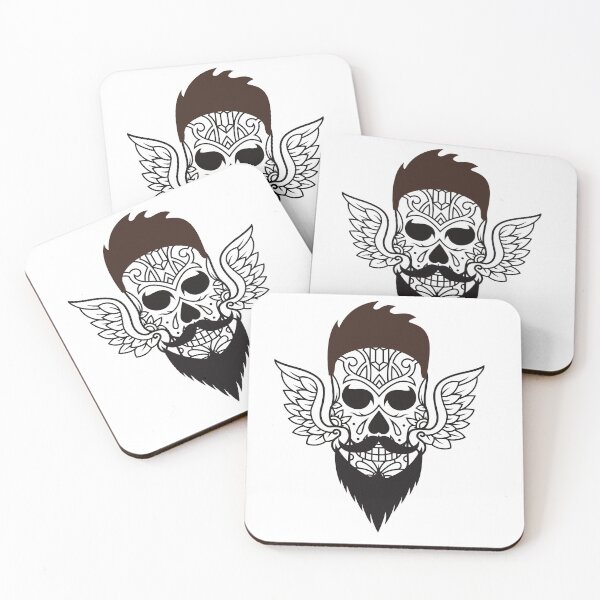 Item preview, Skull With Beard Hipster by Haus of butterfly designed and sold by hausofbutterfly.