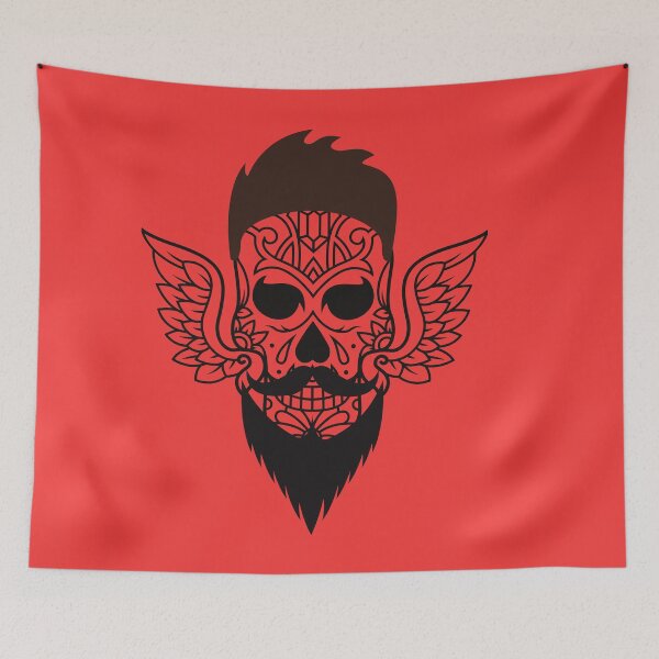 Item preview, Skull With Beard Hipster by Haus of butterfly designed and sold by hausofbutterfly.