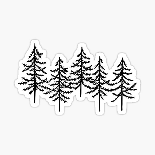 Pine Tree Simple Minimalist Design Sticker by RoJor