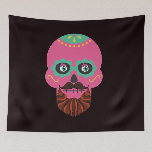 Item preview, Sugar Skull with Beard by Haus of Butterfly designed and sold by hausofbutterfly.