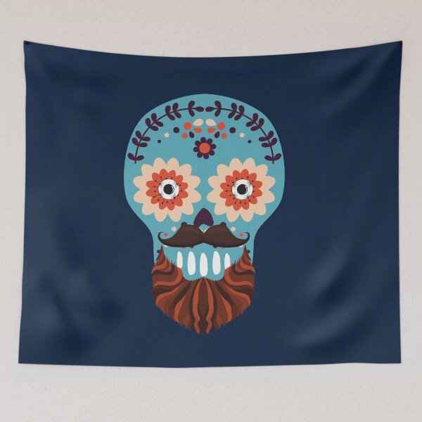 Item preview, Skull With Beard Halloween Hipster designed and sold by hausofbutterfly.