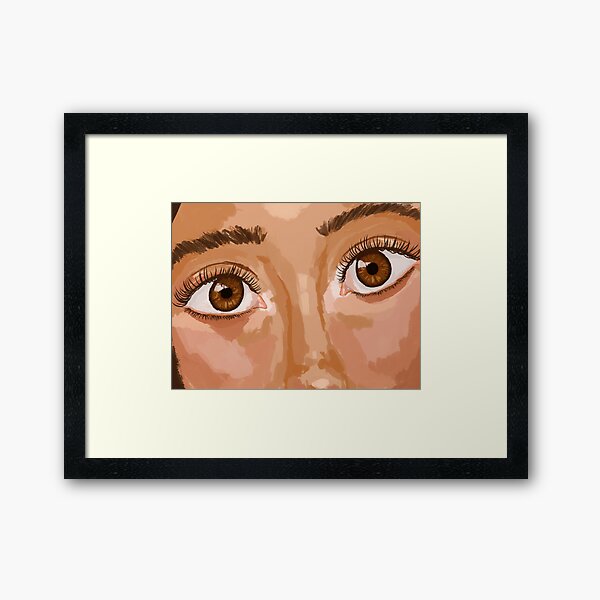 brown eyes Framed Art Print