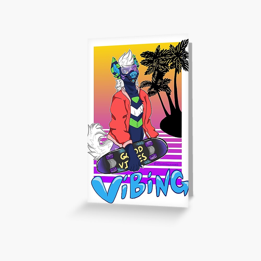 Vaporwave Vibing Greeting Card