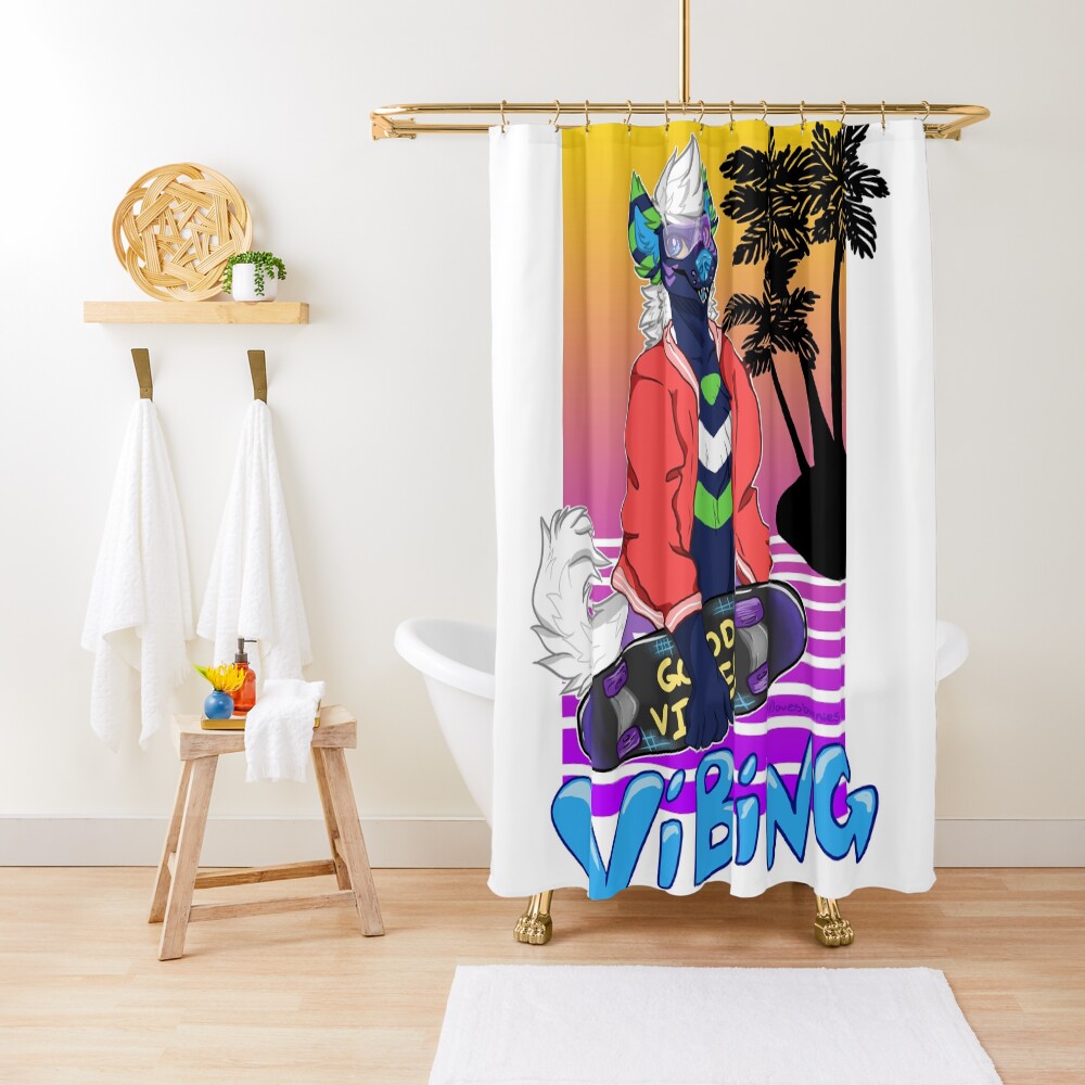 Vaporwave Vibing Shower Curtain