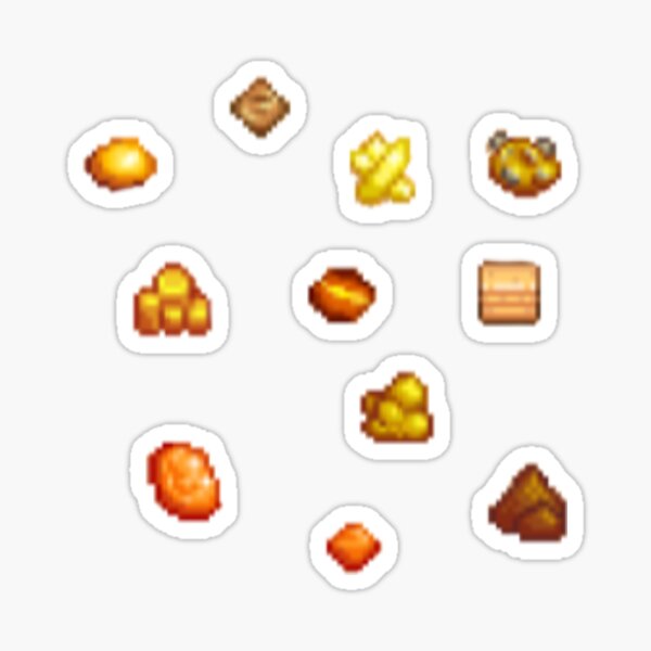 "Stardew valley yellow orange gems" Sticker for Sale by mwatkins123
