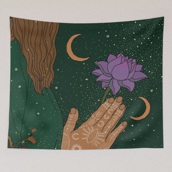 Item preview, Namaste Hand Mudra Meditation Lotus Moon designed and sold by sierratruong.