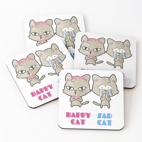 Item preview, HAPPY CAT SAD CAT FRIENDS designed and sold by RandomlyMee.