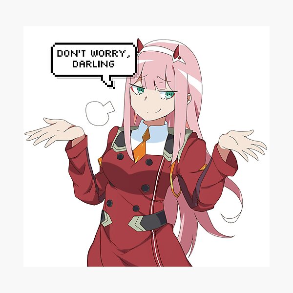 Zero Two Shrug Photographic Print By Animesnob Redbubble Zero Two Shrug Photographic Print By Animesnob Redbubble