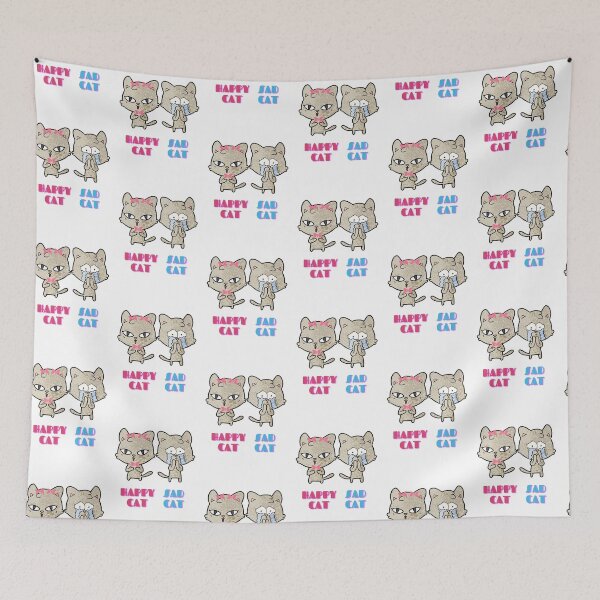Item preview, HAPPY CAT SAD CAT FRIENDS designed and sold by RandomlyMee.