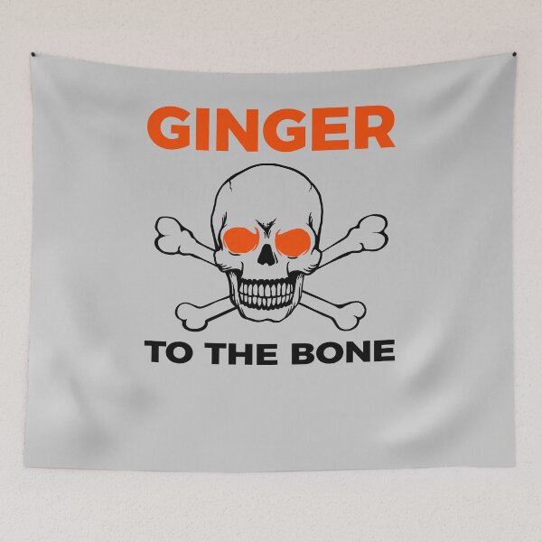 Item preview, Funny Proud Redheads Red Hair Girl Ginger To The Bone Skull designed and sold by TopTeeShop.