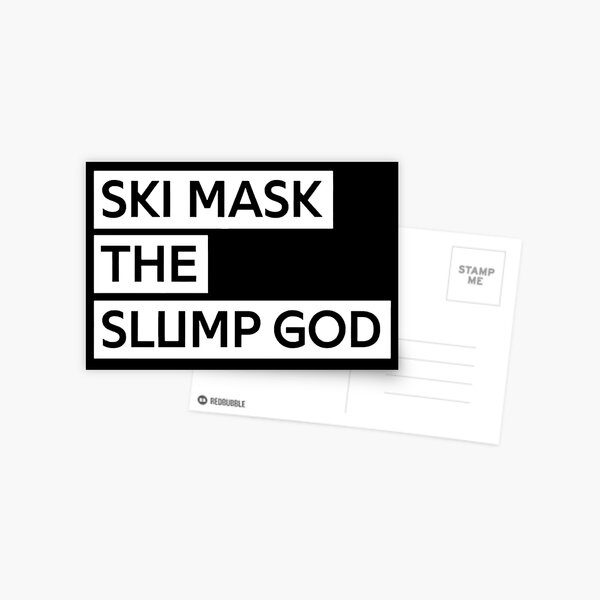 Download Ski Mask The Slump God Face Tattoo Portrait Postcard By Ediit Redbubble PSD Mockup Templates