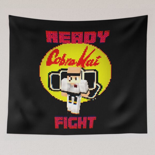 Item preview, Cobra Kai Ready Fight Johnny Lawrence Minecraft Shirt designed and sold by MinecraftMania.