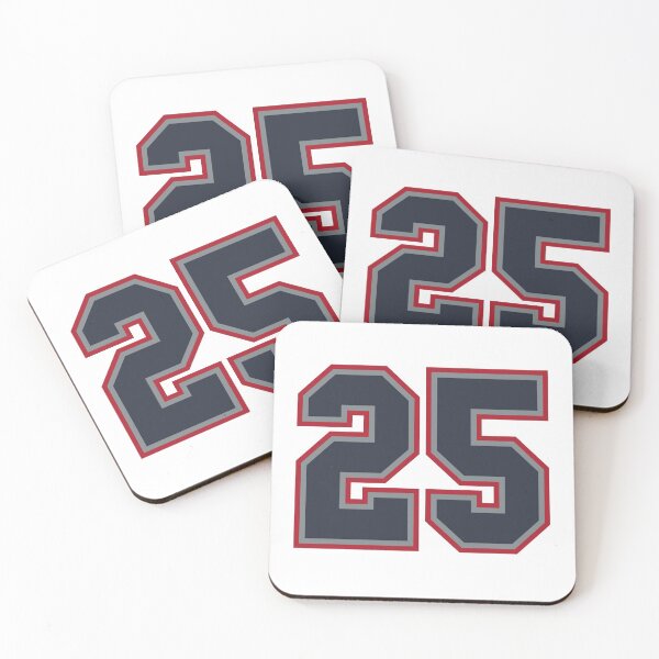 Item preview, 25 Navy Grey Red Sports Number Twenty-Five designed and sold by HelloFromAja.