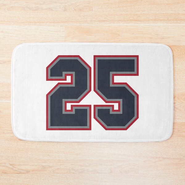 Item preview, 25 Navy Grey Red Sports Number Twenty-Five designed and sold by HelloFromAja.