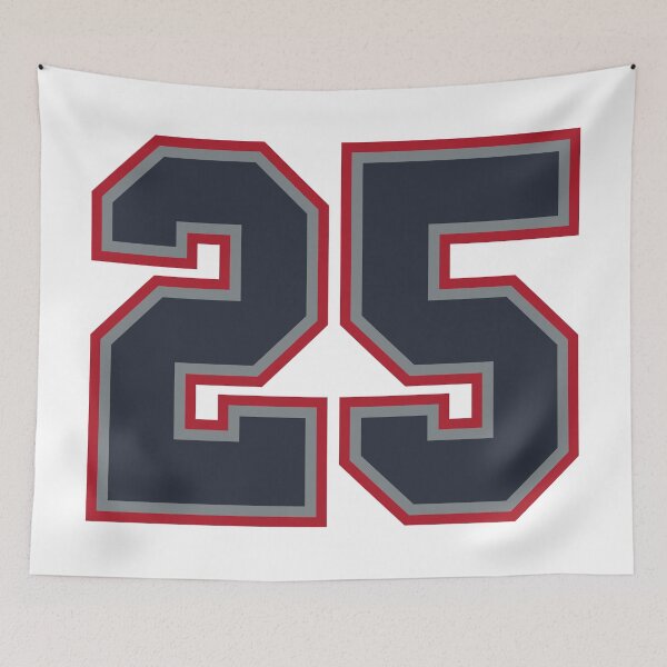 Item preview, 25 Navy Grey Red Sports Number Twenty-Five designed and sold by HelloFromAja.