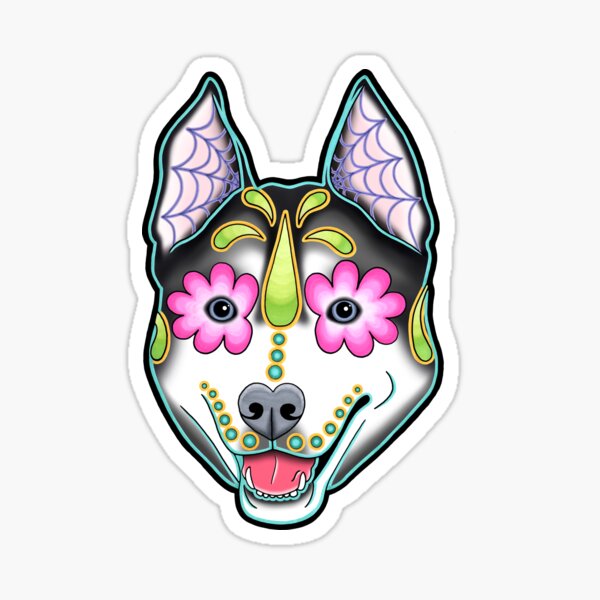 Item preview, Husky - Day of the Dead Sugar Skull Dog designed and sold by Pretty In Ink.
