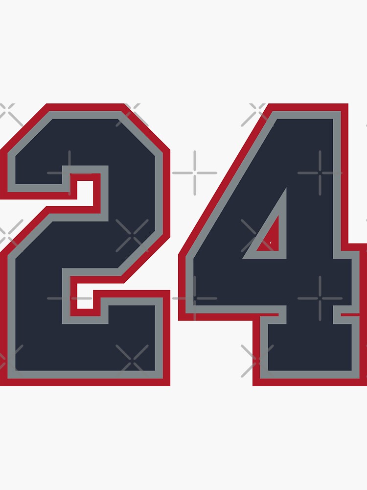 24 Navy Grey Red Sports Number Twenty-Four | Sticker