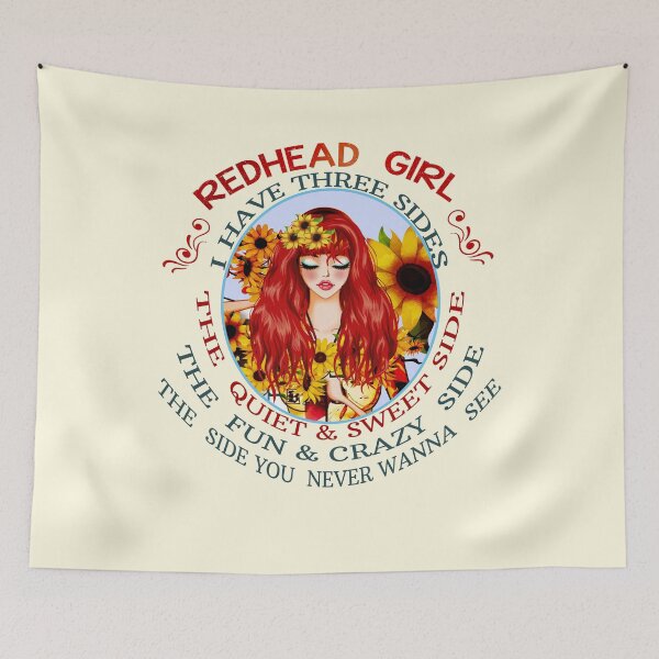 Item preview, Funny Redhead Girl I Have Three Sides Red Hair Ginger Girl designed and sold by TopTeeShop.