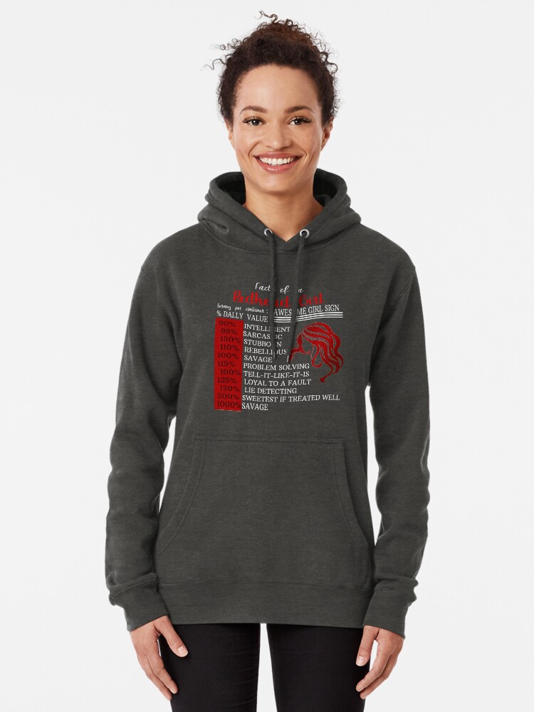 Funny Redhead Girl Facts Red Hair Ginger Girl Pullover Hoodie for Sale by TopTeeShop Redbubble