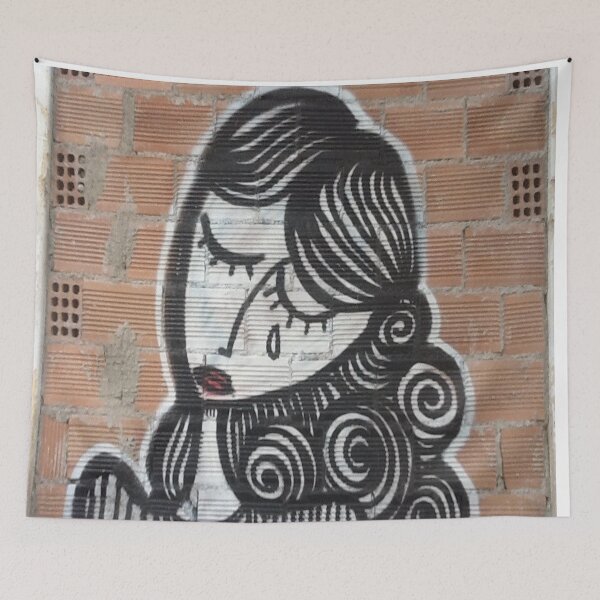 Item preview, Graffiti Street art Woman shedding a tear sticker,laptop sticker, designed and sold by MyStreetArts.