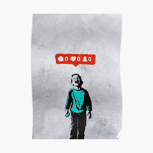 Banksy Street Art Kid Social Media Graffiti Artist Revolution Painting Print Pop Art Wall Art Inspirational Motivational Poster