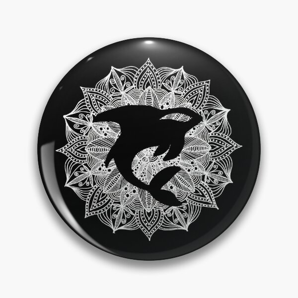 Artikelvorschau, Weißer Mandala Kreis Orca entworfen und verkauft von Sebastian Grafmann.