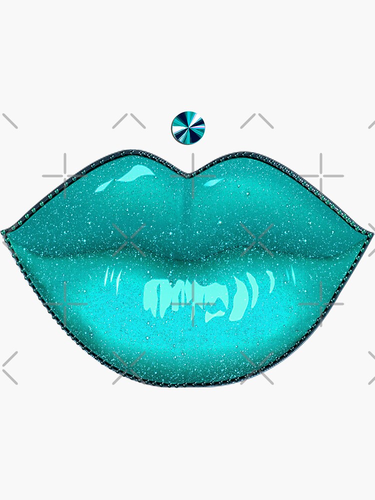 "Pastel makeup turquoise blue lipstick Lolita" Sticker for Sale by GlamourChick Redbubble