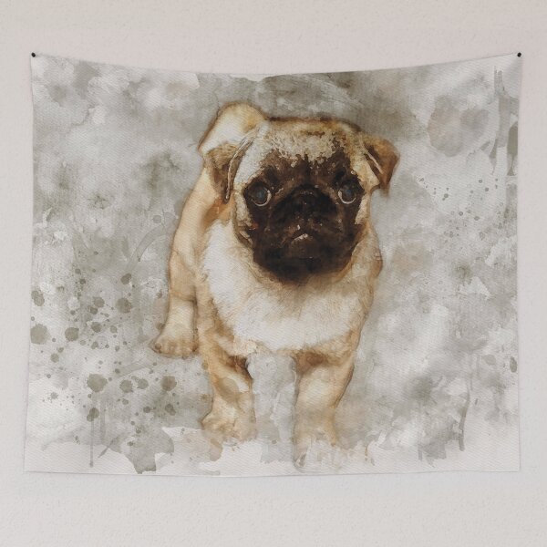 Item preview, Pug dog watercolour digital portrait designed and sold by Gerald Waters.