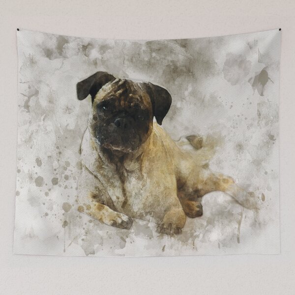 Item preview, Pug dog watercolour digital portrait designed and sold by Gerald Waters.