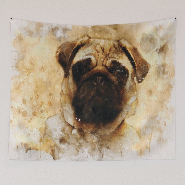 Item preview, Pug dog watercolour digital portrait designed and sold by Gerald Waters.
