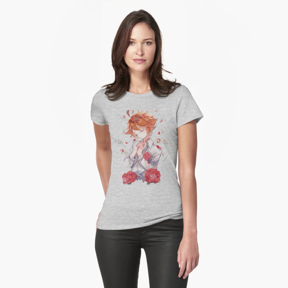 sleepy-rat261: Emma, from The Promised Neverland anime, she has short red  hair, long sleeve white shirt