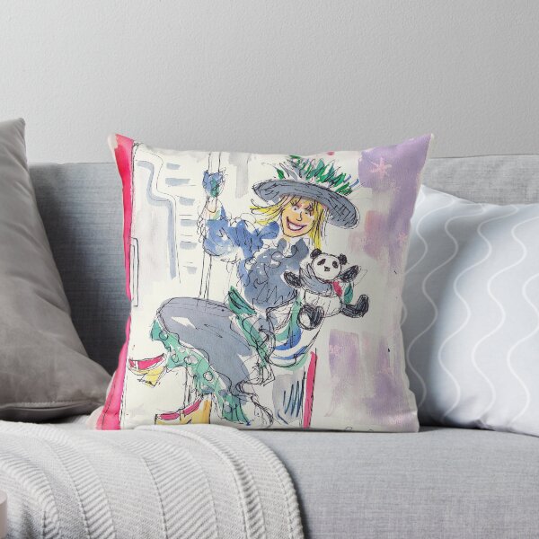 Iris Wildthyme and Panda Throw Pillow