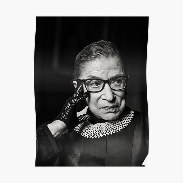 Ruth Bader Ginsburg RIP noir et blanc rbg Poster