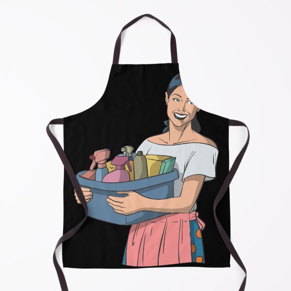 Item preview, Cleaning lady with utensils vintage designed and sold by Monkey Ful.