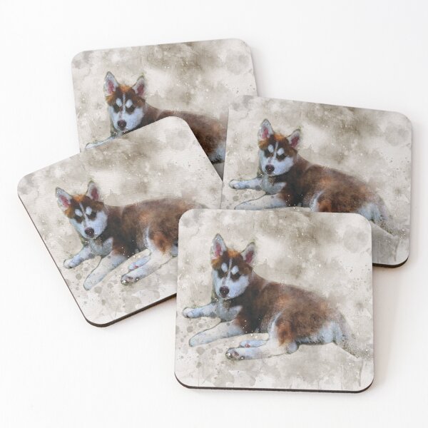 Item preview, Siberian Husky dog watercolour digital portrait designed and sold by Gerald Waters.