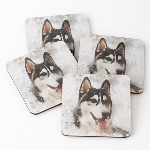Item preview, Siberian Husky dog watercolour digital portrait designed and sold by Gerald Waters.