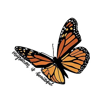 Artwork thumbnail, Migration is Beautiful Monarch Butterfly by Dee Fuzz Designs