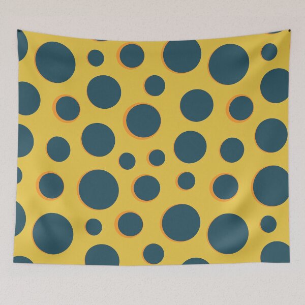 Item preview, polka dots cheese pattern designed and sold by rysunki-malunki.