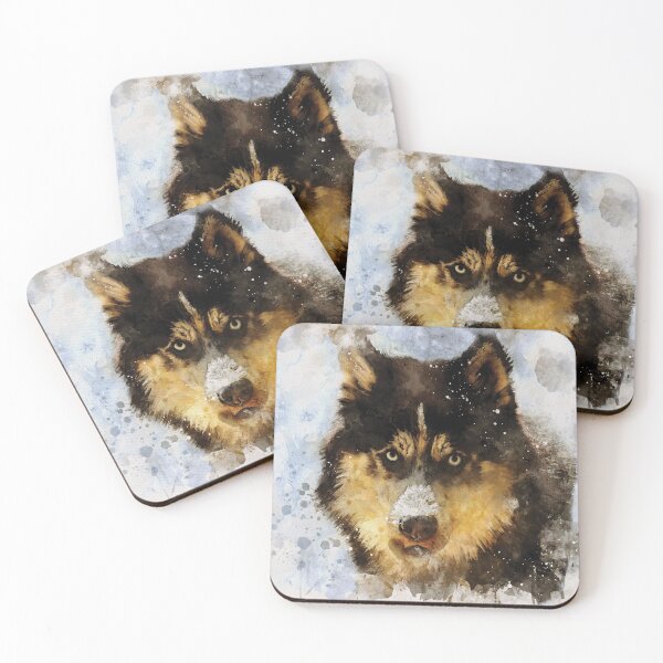 Item preview,  Siberian Husky dog watercolour digital portrait designed and sold by Gerald Waters.