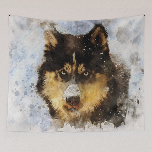 Item preview,  Siberian Husky dog watercolour digital portrait designed and sold by Gerald Waters.