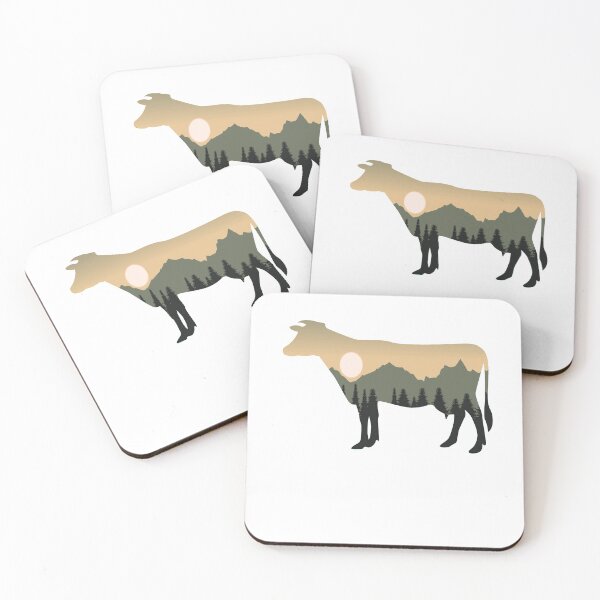 Item preview, cow forest mountain sunset gift for farmer designed and sold by alaechamlal.