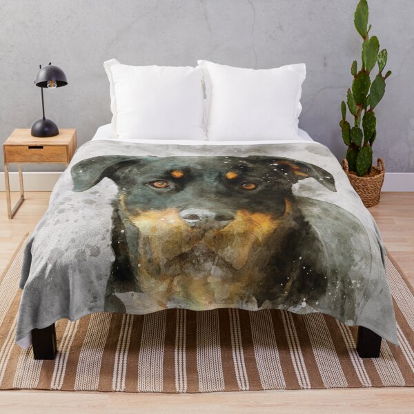 Item preview, Rottweiler dog watercolour digital portrait designed and sold by Gerald Waters.